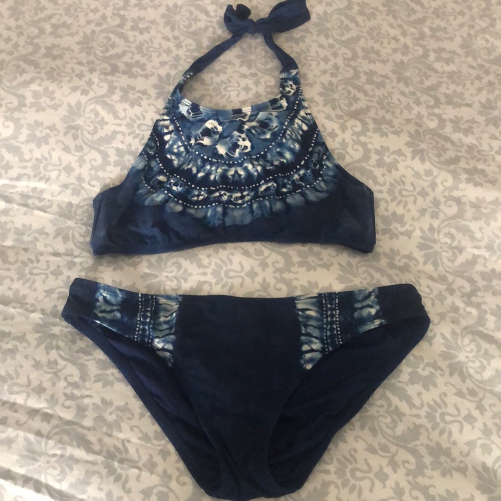 LA BLANCA shibori navy swimsuit size 8
